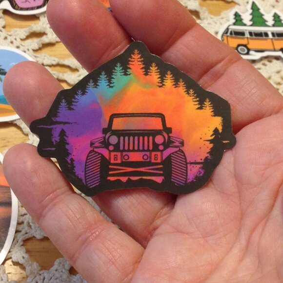 Stickers, adventure and travel theme, hippie vibe, 12 cellphone stickers - Picture 4 of 7